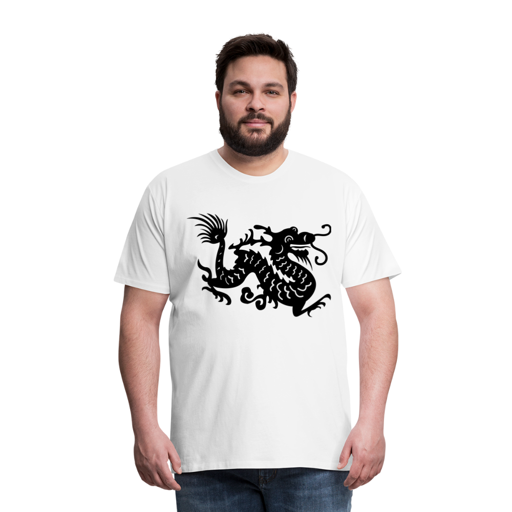 Männer Premium T-Shirt - Chinesischer Drache - weiß