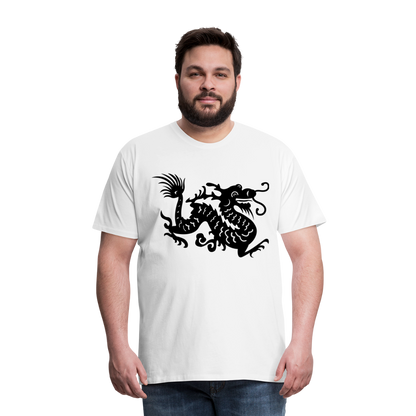 Männer Premium T-Shirt - Chinesischer Drache - weiß