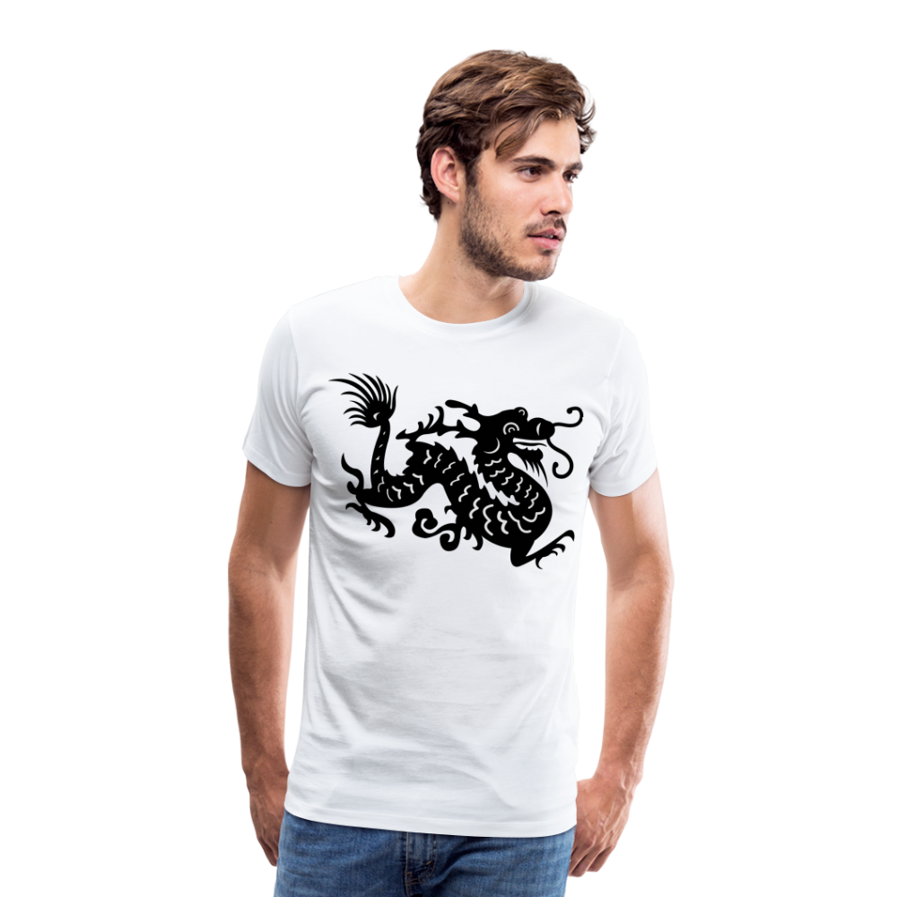 Männer Premium T-Shirt - Chinesischer Drache - weiß