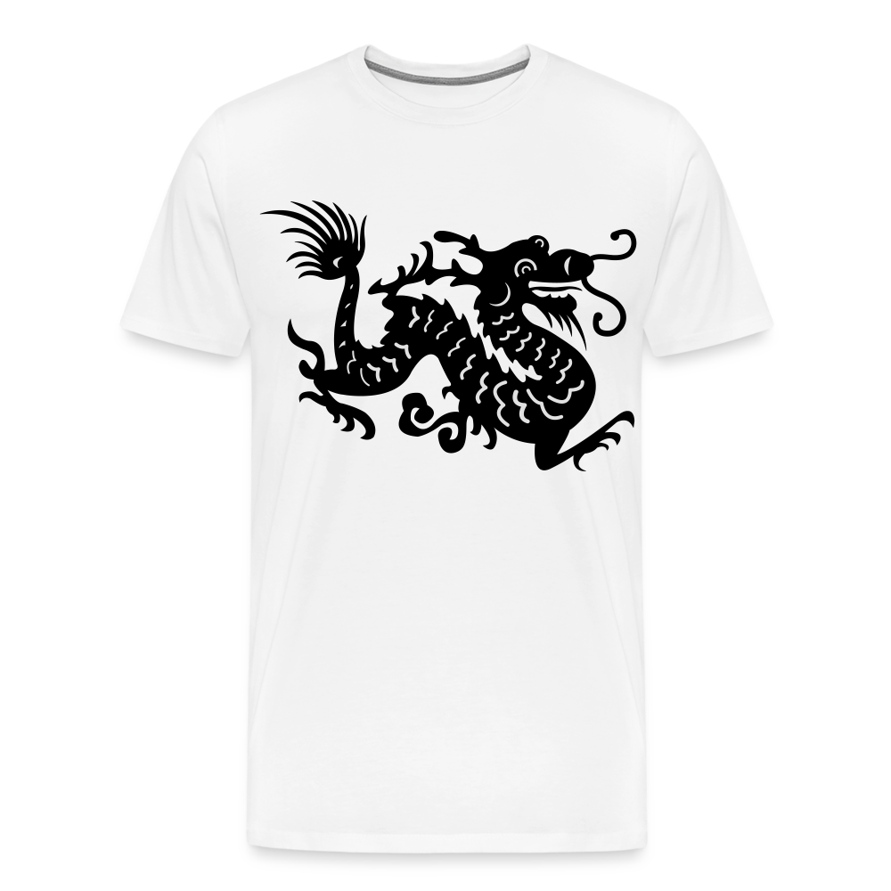 Männer Premium T-Shirt - Chinesischer Drache - weiß