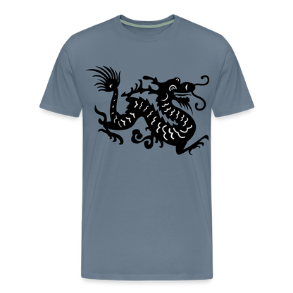 Männer Premium T-Shirt - Chinesischer Drache - Blaugrau