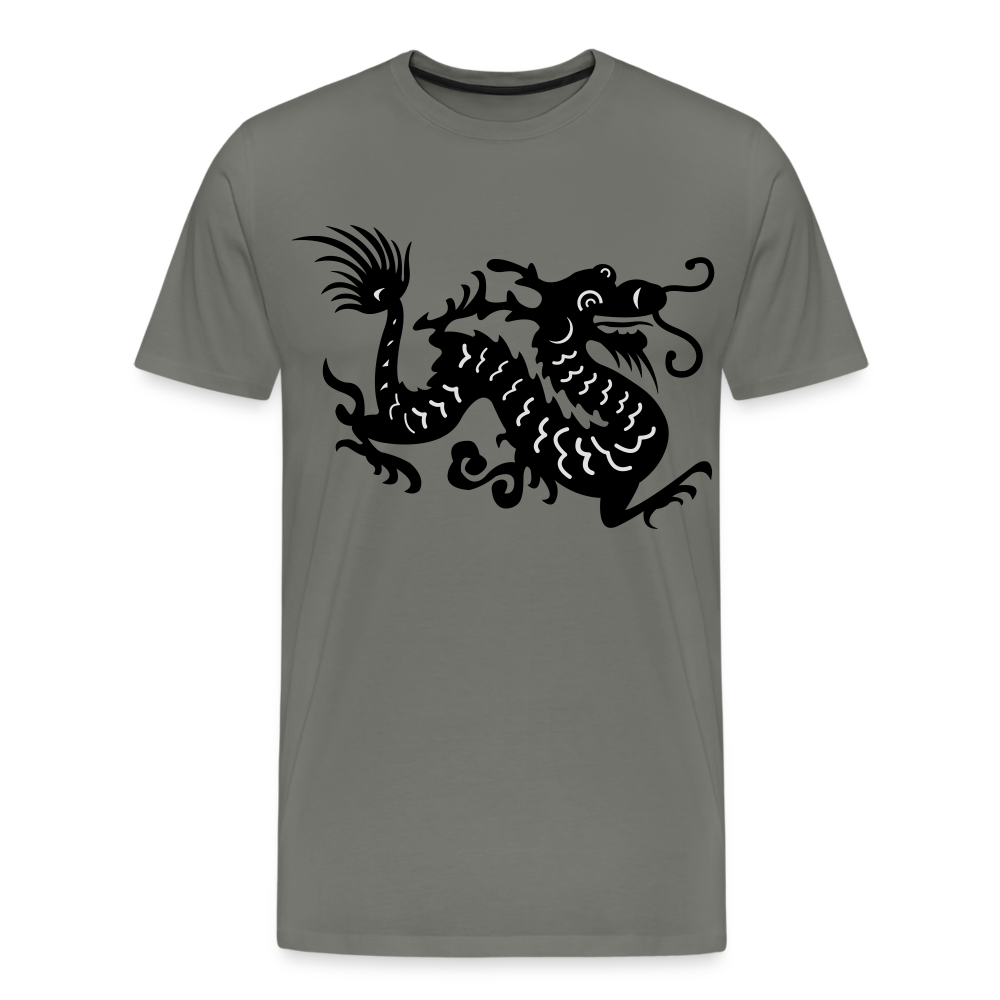 Männer Premium T-Shirt - Chinesischer Drache - Asphalt