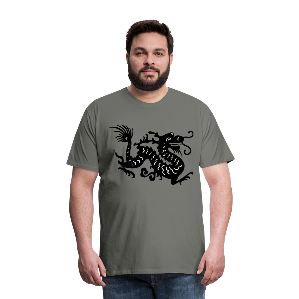 Männer Premium T-Shirt - Chinesischer Drache - Asphalt