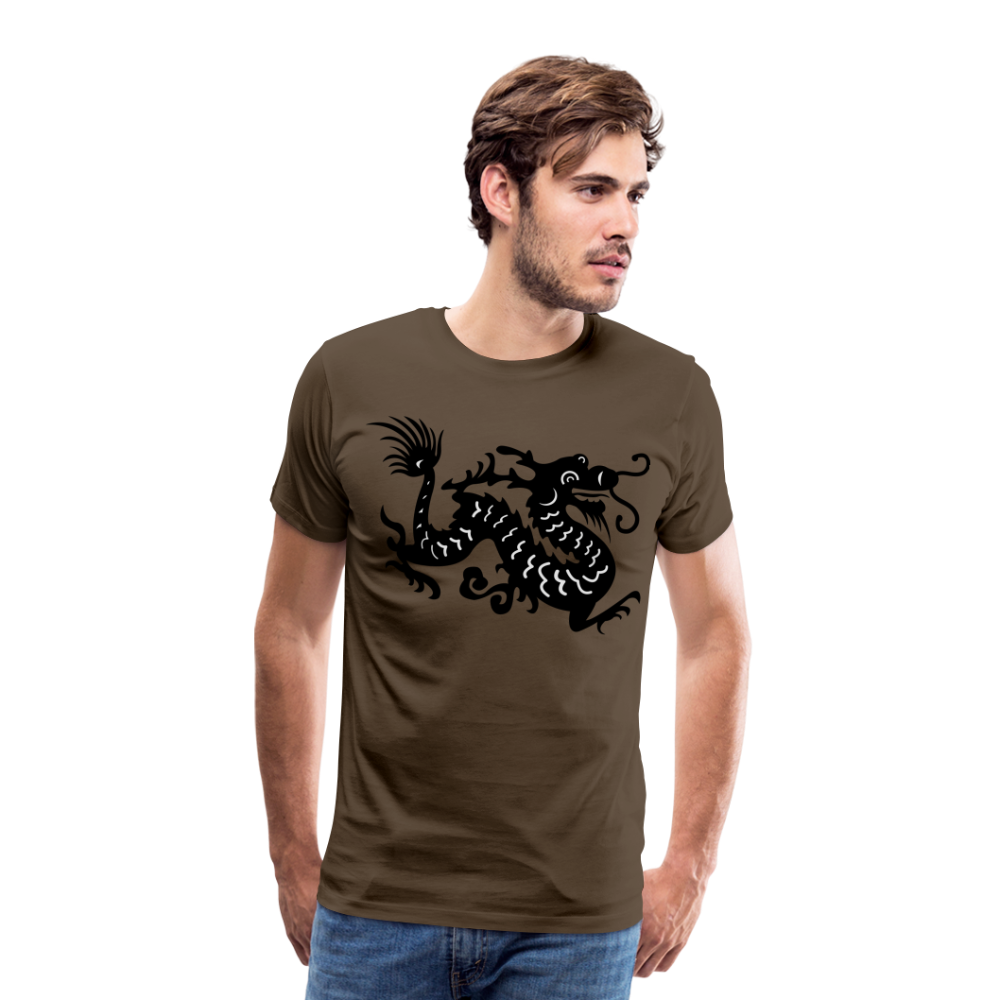 Männer Premium T-Shirt - Chinesischer Drache - Edelbraun