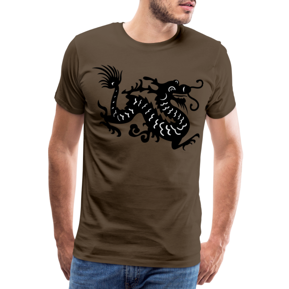 Männer Premium T-Shirt - Chinesischer Drache - Edelbraun