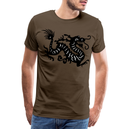 Männer Premium T-Shirt - Chinesischer Drache - Edelbraun