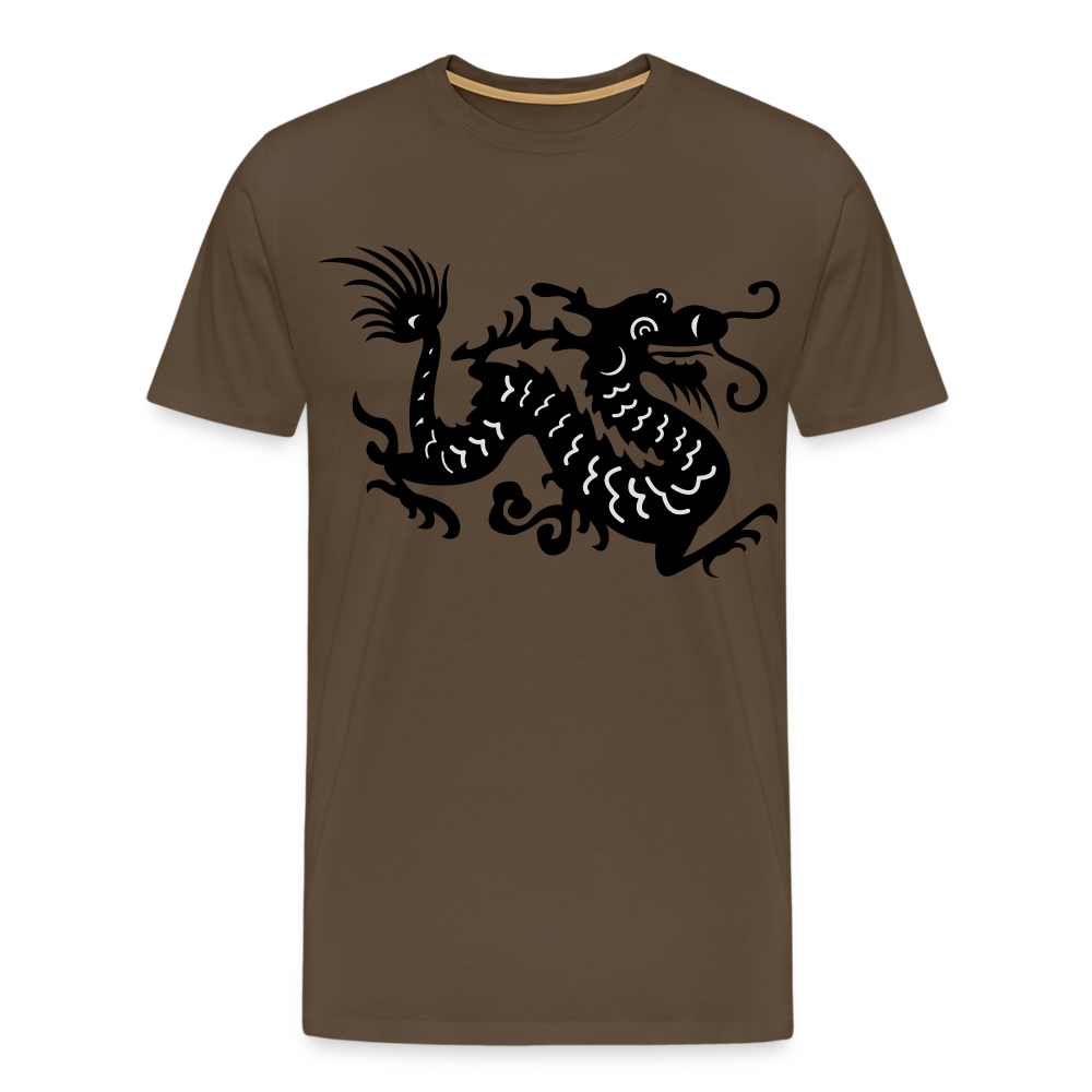 Männer Premium T-Shirt - Chinesischer Drache - Edelbraun