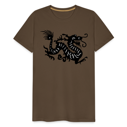 Männer Premium T-Shirt - Chinesischer Drache - Edelbraun