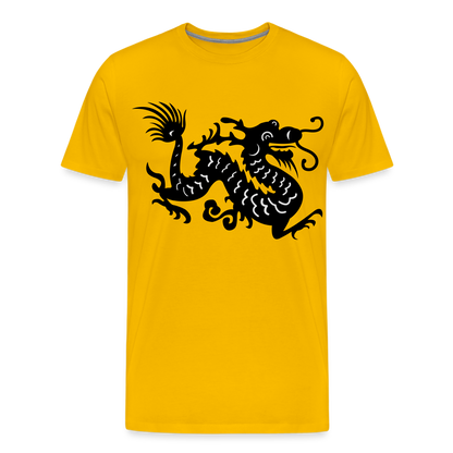 Männer Premium T-Shirt - Chinesischer Drache - Sonnengelb