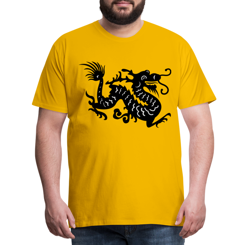 Männer Premium T-Shirt - Chinesischer Drache - Sonnengelb