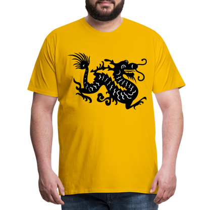 Männer Premium T-Shirt - Chinesischer Drache - Sonnengelb