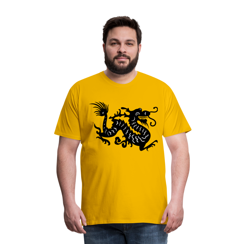 Männer Premium T-Shirt - Chinesischer Drache - Sonnengelb