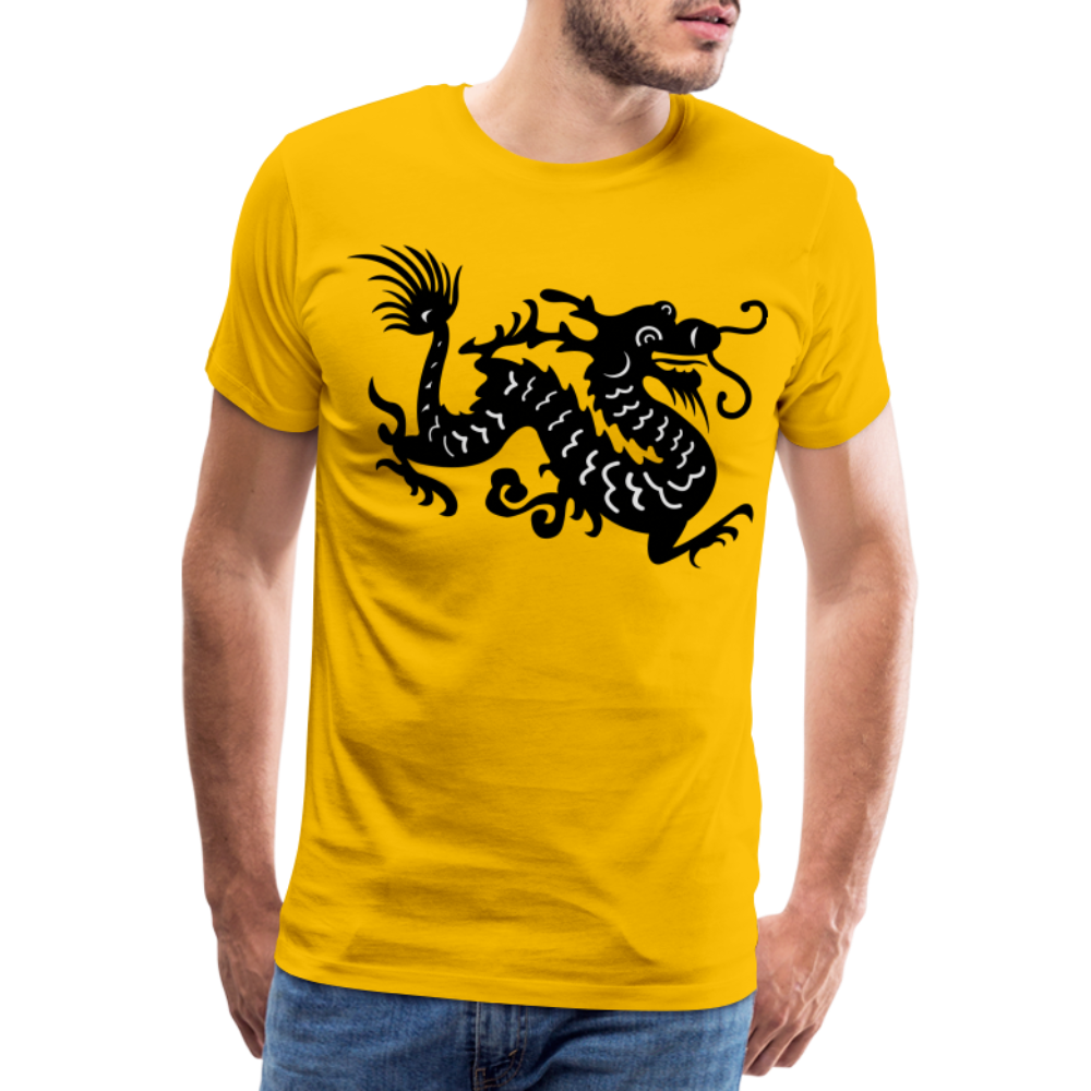 Männer Premium T-Shirt - Chinesischer Drache - Sonnengelb