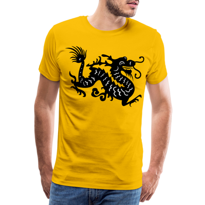 Männer Premium T-Shirt - Chinesischer Drache - Sonnengelb