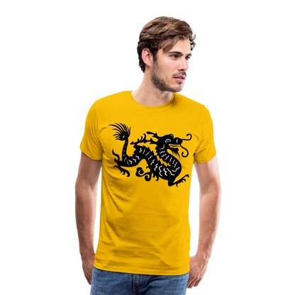 Männer Premium T-Shirt - Chinesischer Drache - Sonnengelb