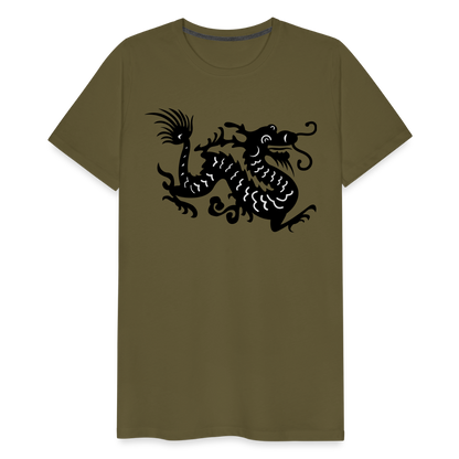 Männer Premium T-Shirt - Chinesischer Drache - Khaki