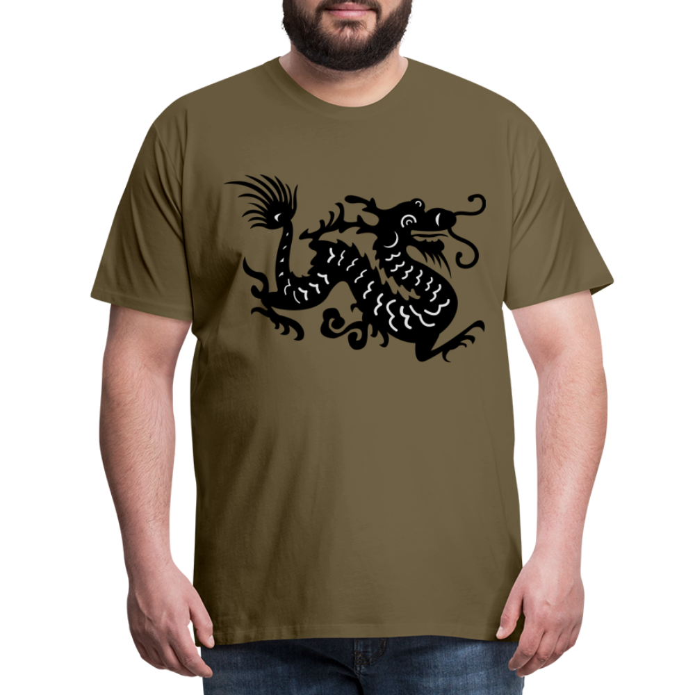 Männer Premium T-Shirt - Chinesischer Drache - Khaki