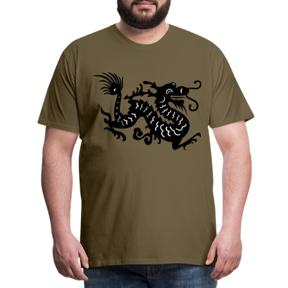 Männer Premium T-Shirt - Chinesischer Drache - Khaki