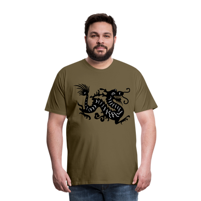 Männer Premium T-Shirt - Chinesischer Drache - Khaki