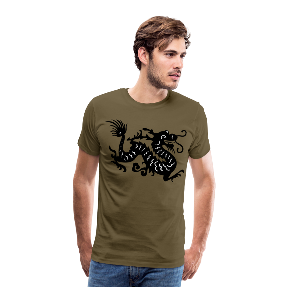 Männer Premium T-Shirt - Chinesischer Drache - Khaki