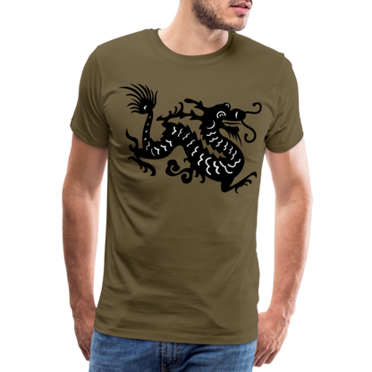 Männer Premium T-Shirt - Chinesischer Drache - Khaki