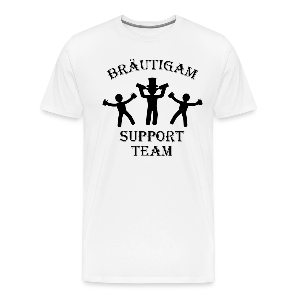 Männer Premium T-Shirt JGA - Bräutigam Support Team - weiß