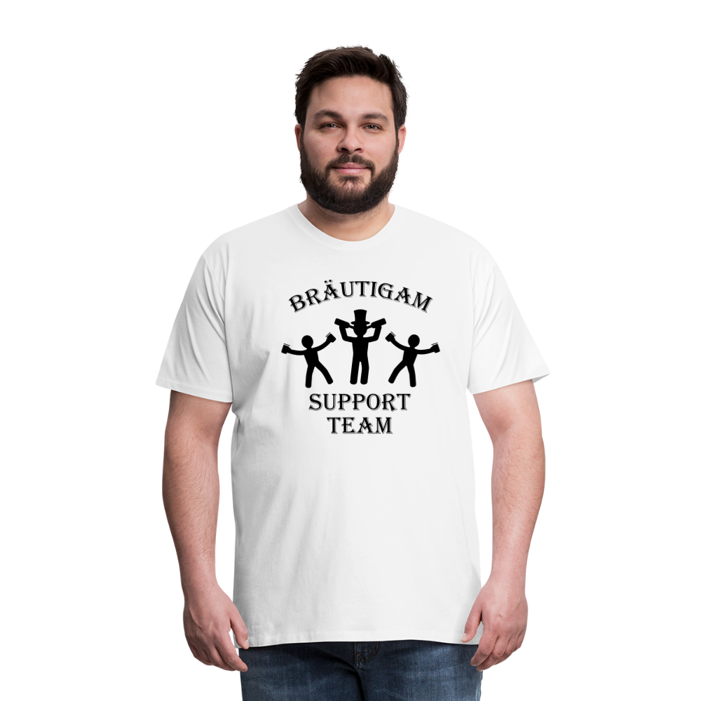 Männer Premium T-Shirt JGA - Bräutigam Support Team - weiß