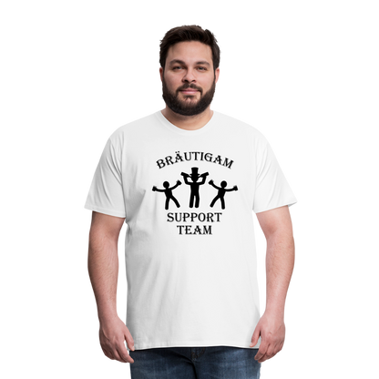 Männer Premium T-Shirt JGA - Bräutigam Support Team - weiß