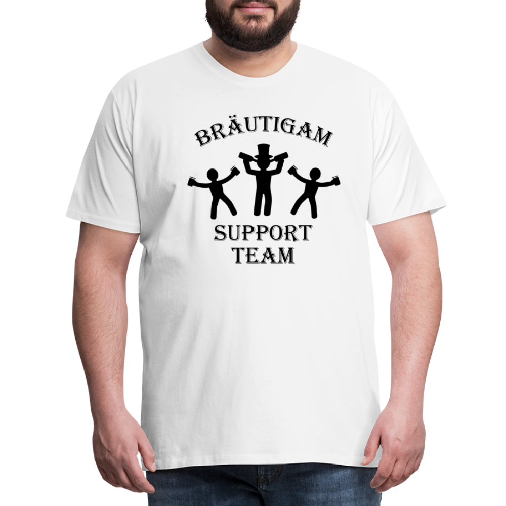 Männer Premium T-Shirt JGA - Bräutigam Support Team - weiß