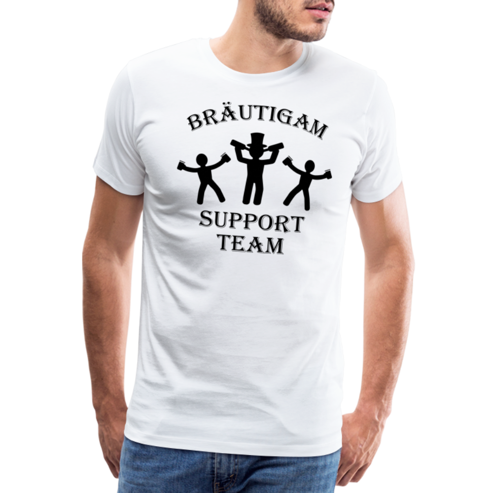 Männer Premium T-Shirt JGA - Bräutigam Support Team - weiß