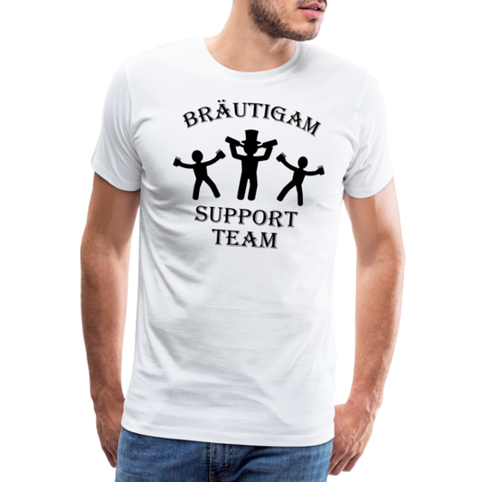 Männer Premium T-Shirt JGA - Bräutigam Support Team - weiß