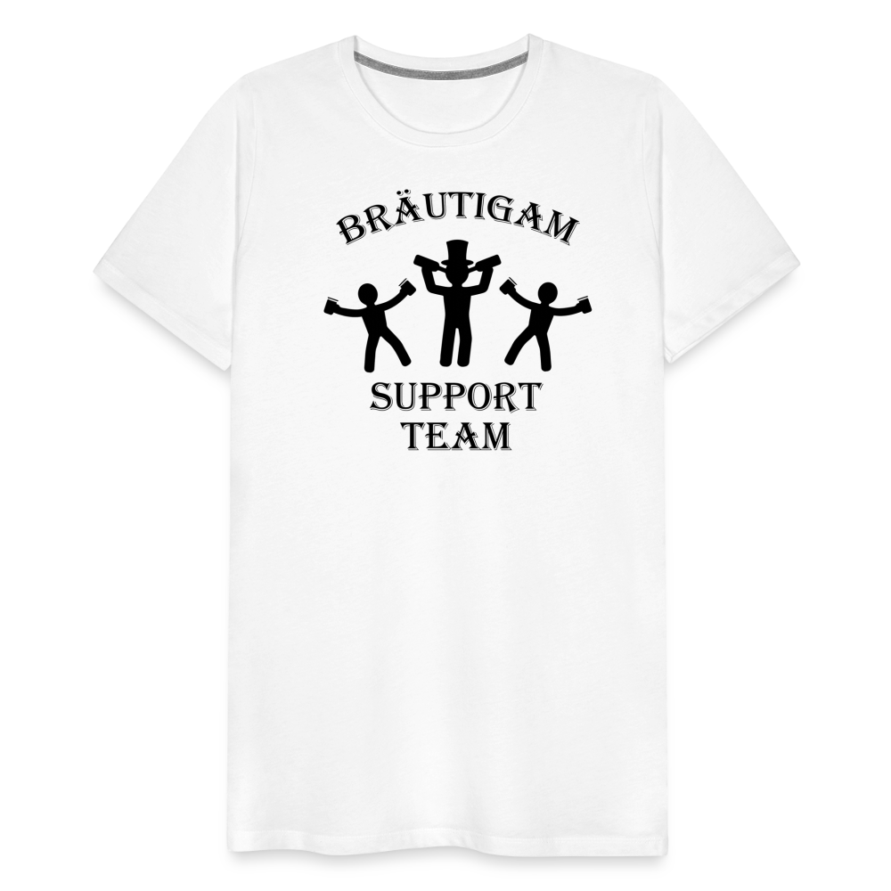 Männer Premium T-Shirt JGA - Bräutigam Support Team - weiß