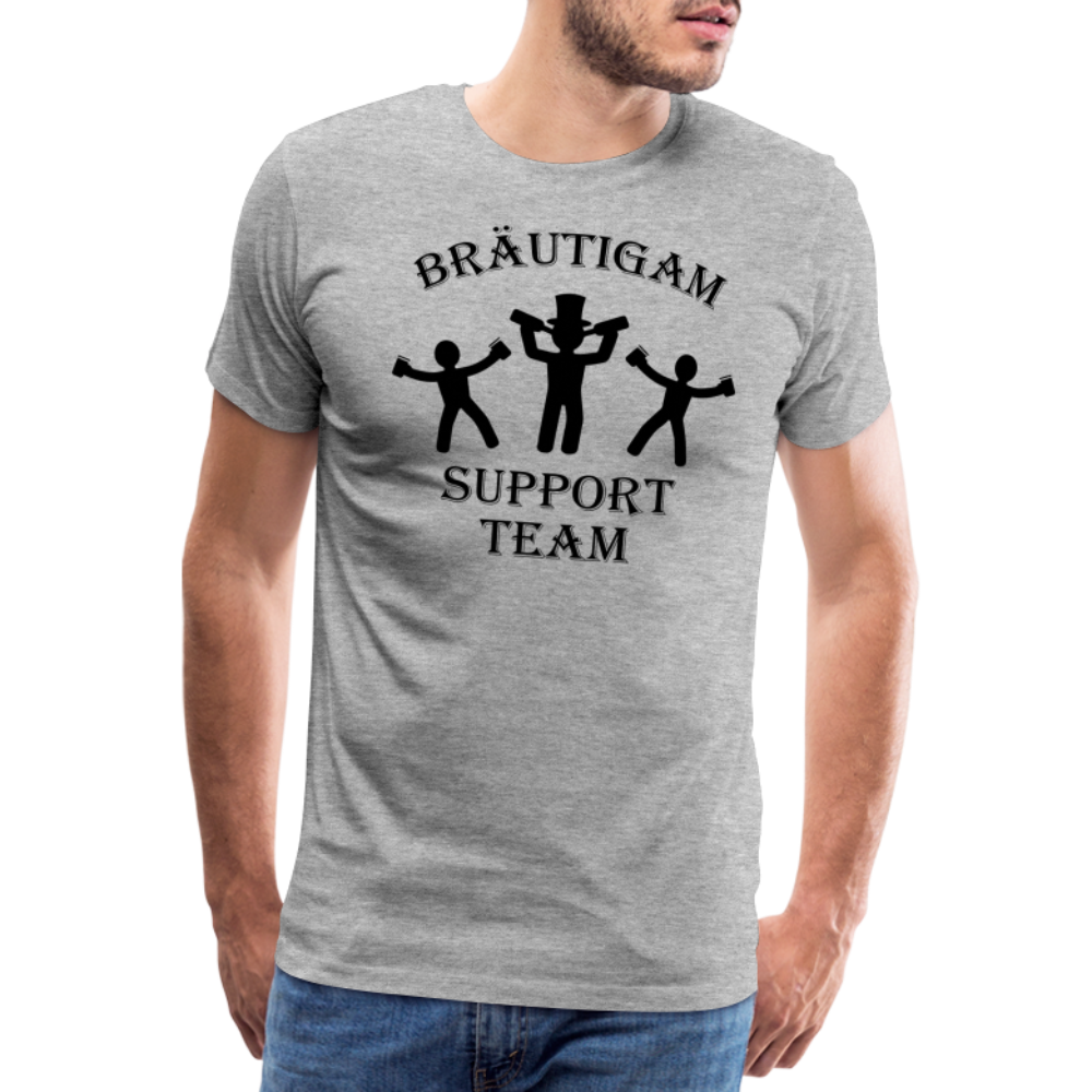 Männer Premium T-Shirt JGA - Bräutigam Support Team - Grau meliert