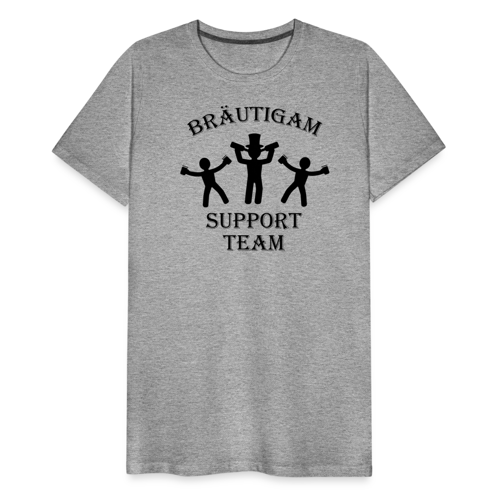 Männer Premium T-Shirt JGA - Bräutigam Support Team - Grau meliert