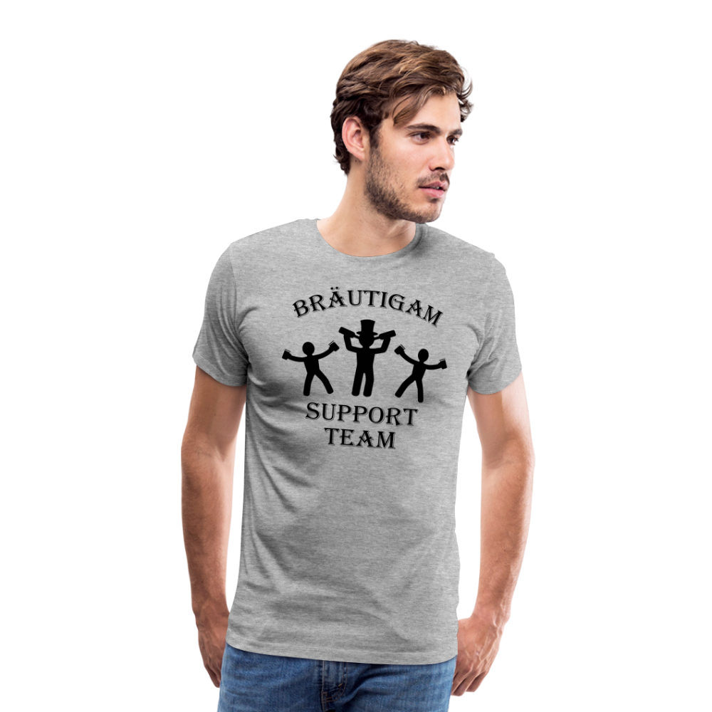 Männer Premium T-Shirt JGA - Bräutigam Support Team - Grau meliert