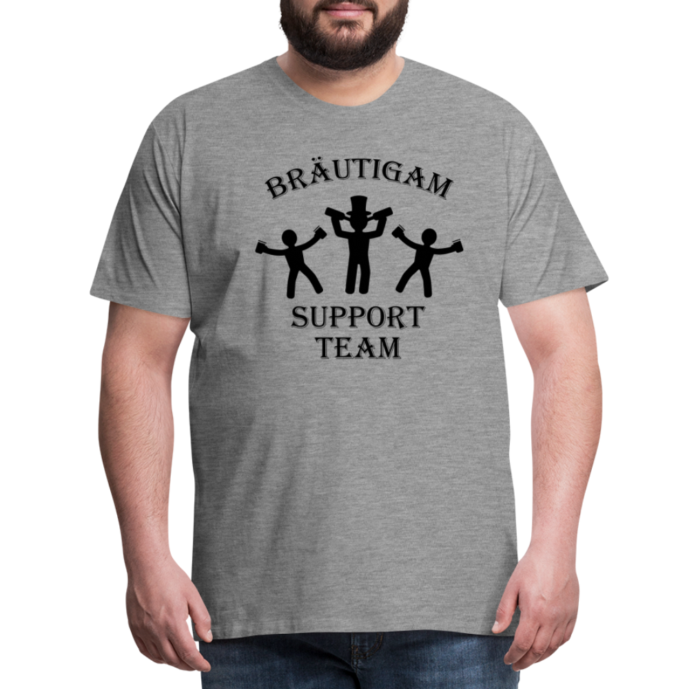 Männer Premium T-Shirt JGA - Bräutigam Support Team - Grau meliert