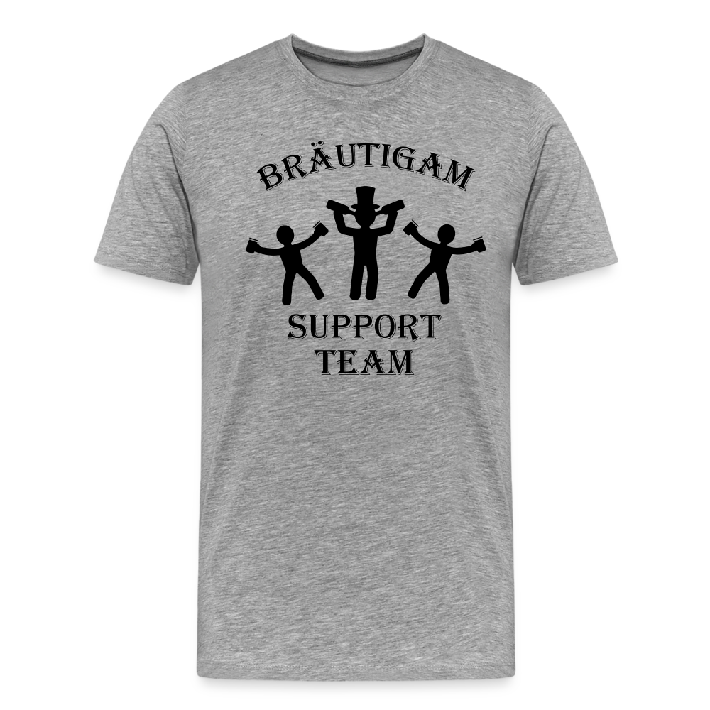 Männer Premium T-Shirt JGA - Bräutigam Support Team - Grau meliert