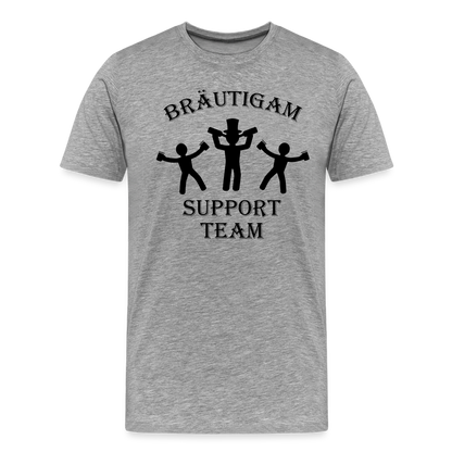 Männer Premium T-Shirt JGA - Bräutigam Support Team - Grau meliert