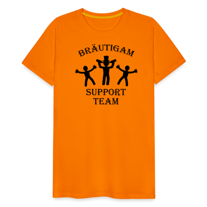 Männer Premium T-Shirt JGA - Bräutigam Support Team - Orange