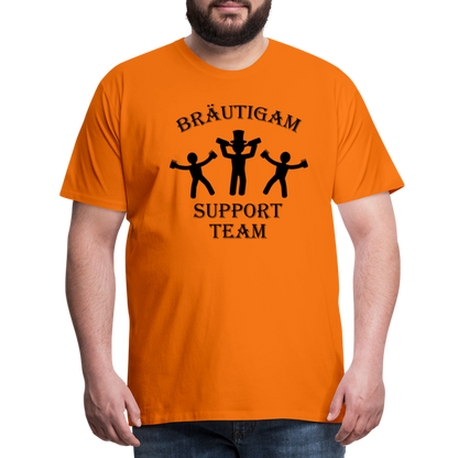 Männer Premium T-Shirt JGA - Bräutigam Support Team - Orange