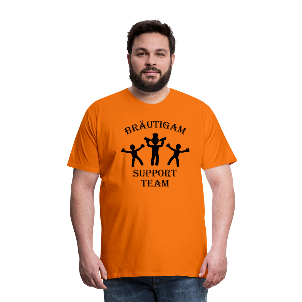 Männer Premium T-Shirt JGA - Bräutigam Support Team - Orange