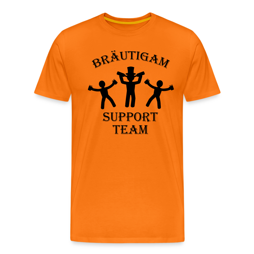 Männer Premium T-Shirt JGA - Bräutigam Support Team - Orange