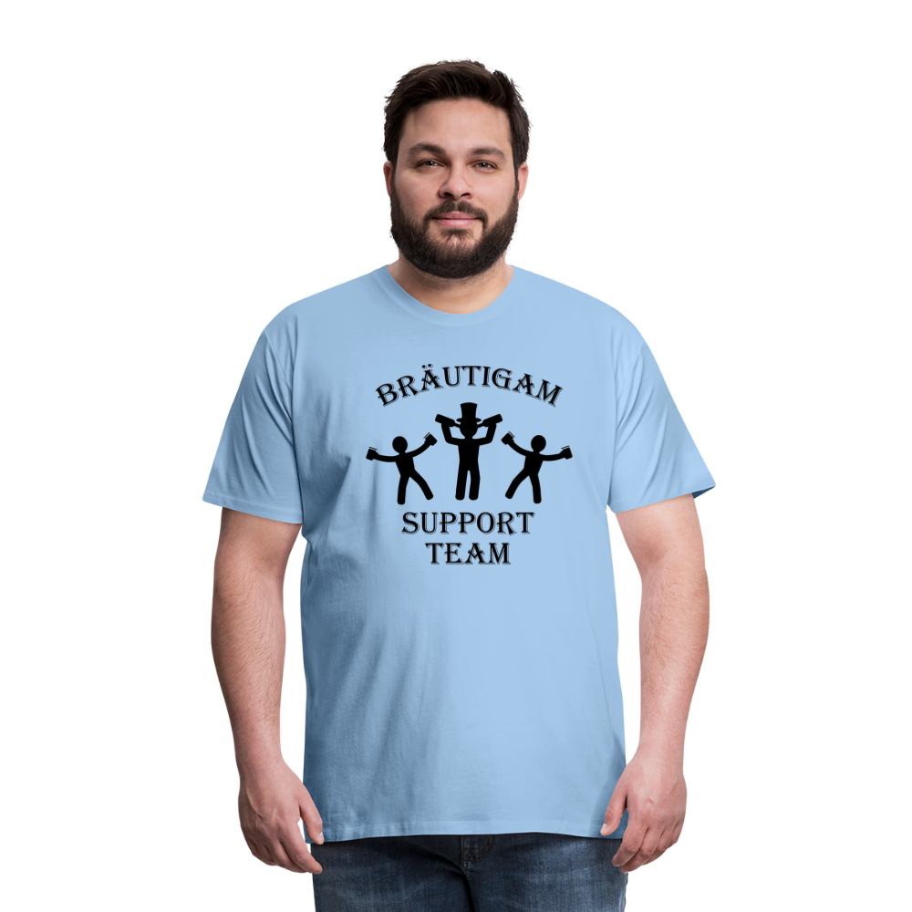 Männer Premium T-Shirt JGA - Bräutigam Support Team - Sky