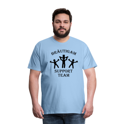 Männer Premium T-Shirt JGA - Bräutigam Support Team - Sky