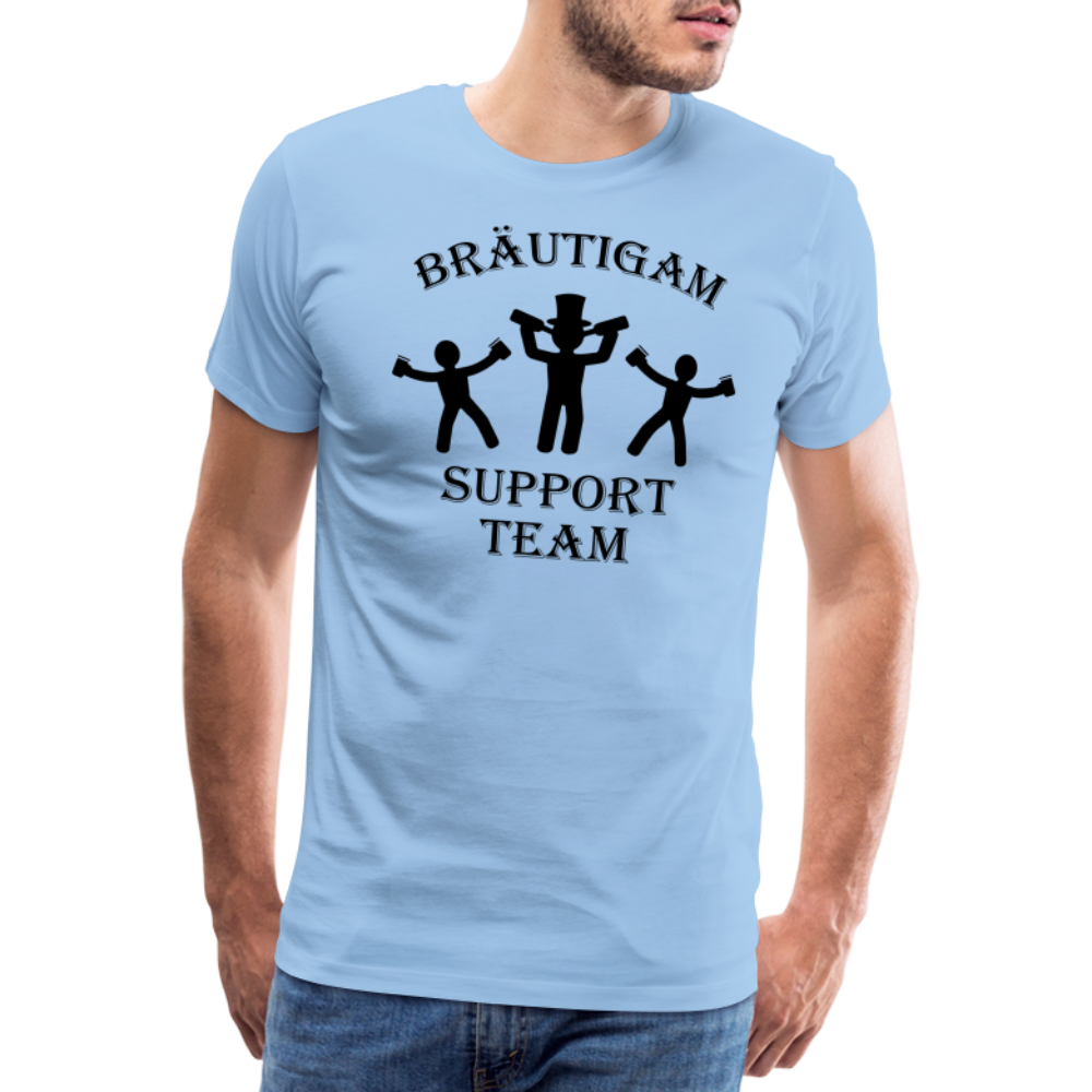 Männer Premium T-Shirt JGA - Bräutigam Support Team - Sky