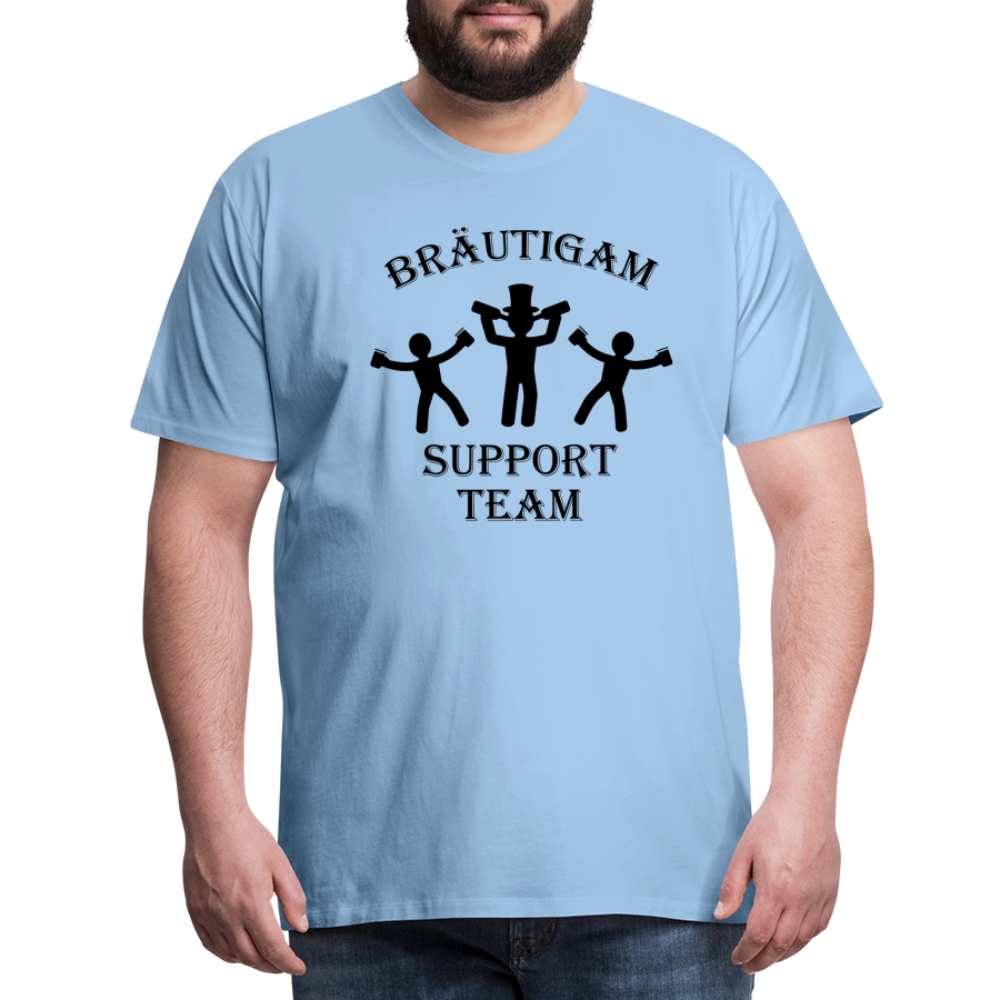 Männer Premium T-Shirt JGA - Bräutigam Support Team - Sky