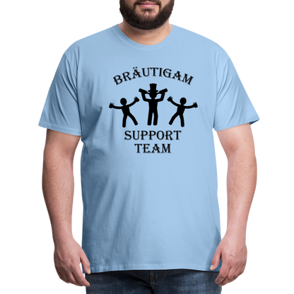 Männer Premium T-Shirt JGA - Bräutigam Support Team - Sky