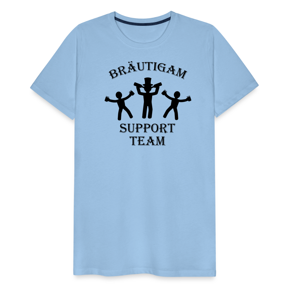 Männer Premium T-Shirt JGA - Bräutigam Support Team - Sky