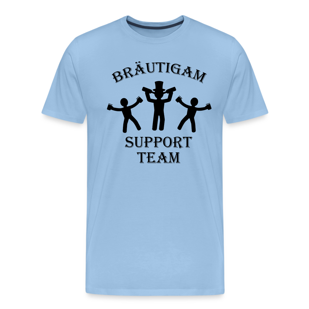 Männer Premium T-Shirt JGA - Bräutigam Support Team - Sky