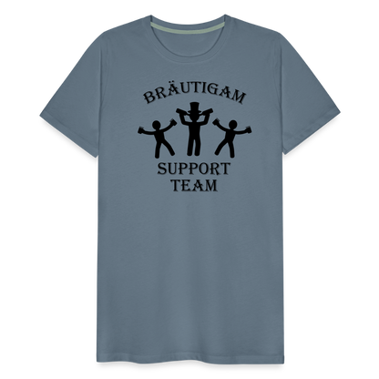 Männer Premium T-Shirt JGA - Bräutigam Support Team - Blaugrau